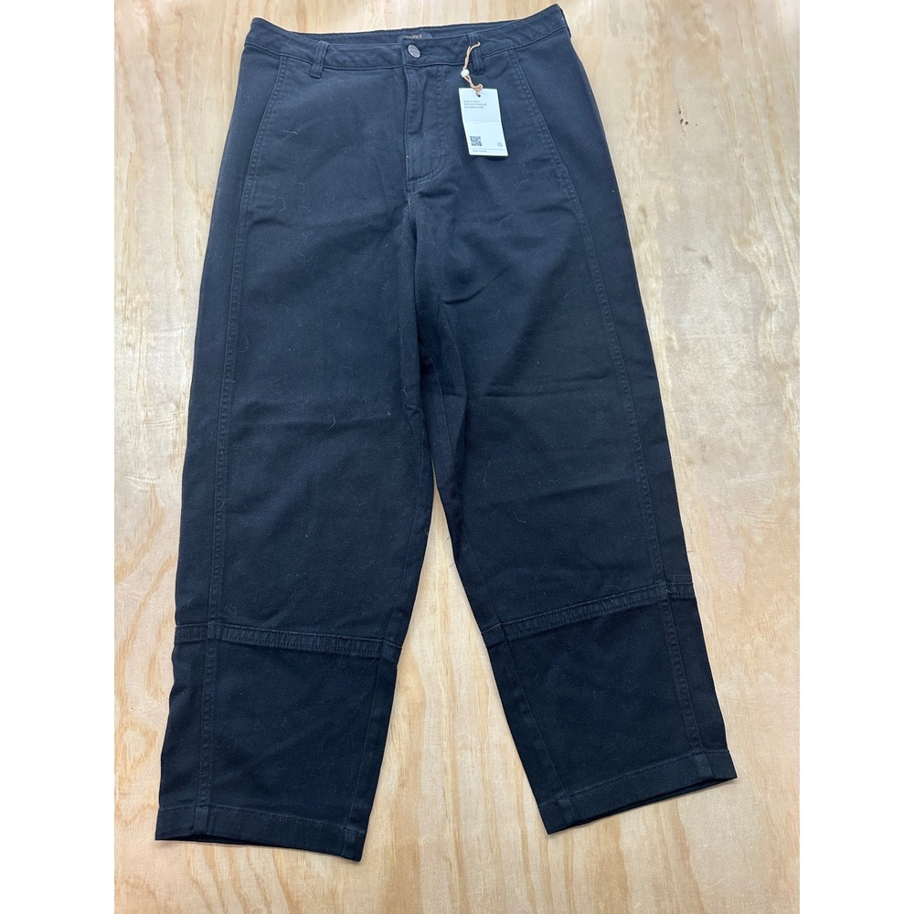 Quince Organic Stretch Cotton Twill Barrel Pant Black Womens size 10 NEW!